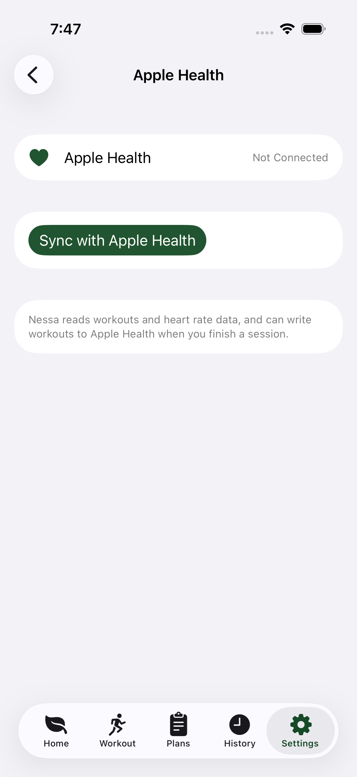 Apple Health integration
